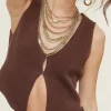 Colby Vest Top - Brown