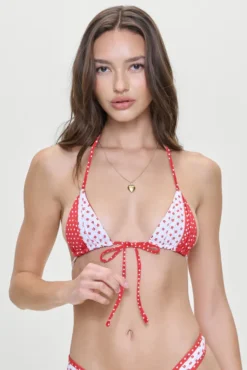 Frankies Bikinis | Coastal Top - Red Polka