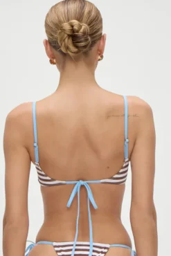 Frankies Bikinis | Cola Top - Brown Sugar Stripe