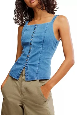 Free People | Moment In Time Vest - Medium Wash