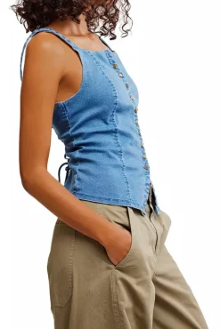 Free People | Moment In Time Vest - Medium Wash