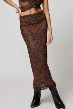 Stillwater | Mesh Maxi Skirt - Leopard
