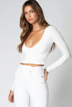 Stillwater | V-Neck Crop - White